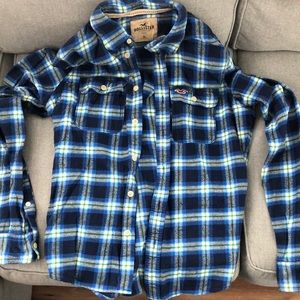 Mens size XL striped blue button down shirt.